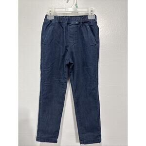 Uniqlo Kids Denim Pants Warm Fleece Lined Pull On Boys Girls 5-6 Unisex